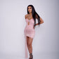Glamorous Sparkle Halter Mini Dress with Rhinestone Detail