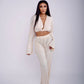 Elegant and Comfortable Pleated Twist Front Two-Piece Set