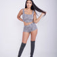 Sleek and Structured Houndstooth Two-Piece Short Set