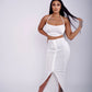 Elegant and Flattering Cross Strap Two-Piece Skirt Set