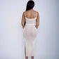 Elegant Twist-Front Rib Knit Cut-Out Dress