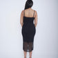 Sleek and Breezy Crochet Knit Midi Dress