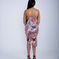 Bold and Beautiful Fleur de Lis Abstract Mesh Corset Midi Dress