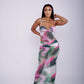 Elegant and Dreamy Marble Mesh Two-Piece Skirt Set