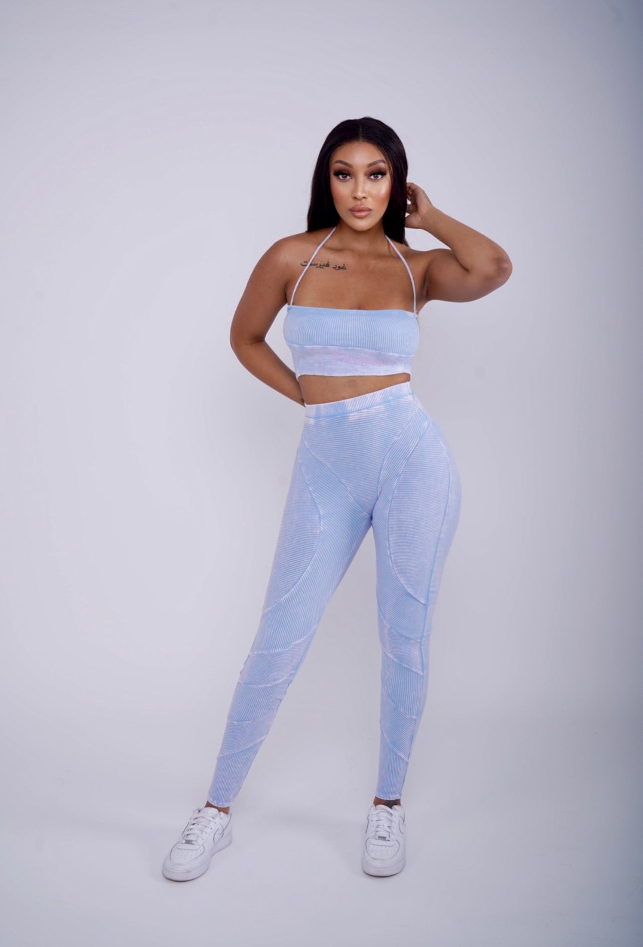 Chic and Comfortable Cross Strap Tube Two-Piece Legging Set