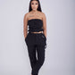 Chic and Comfortable Ruffle Tube Two-Piece Jogger Set