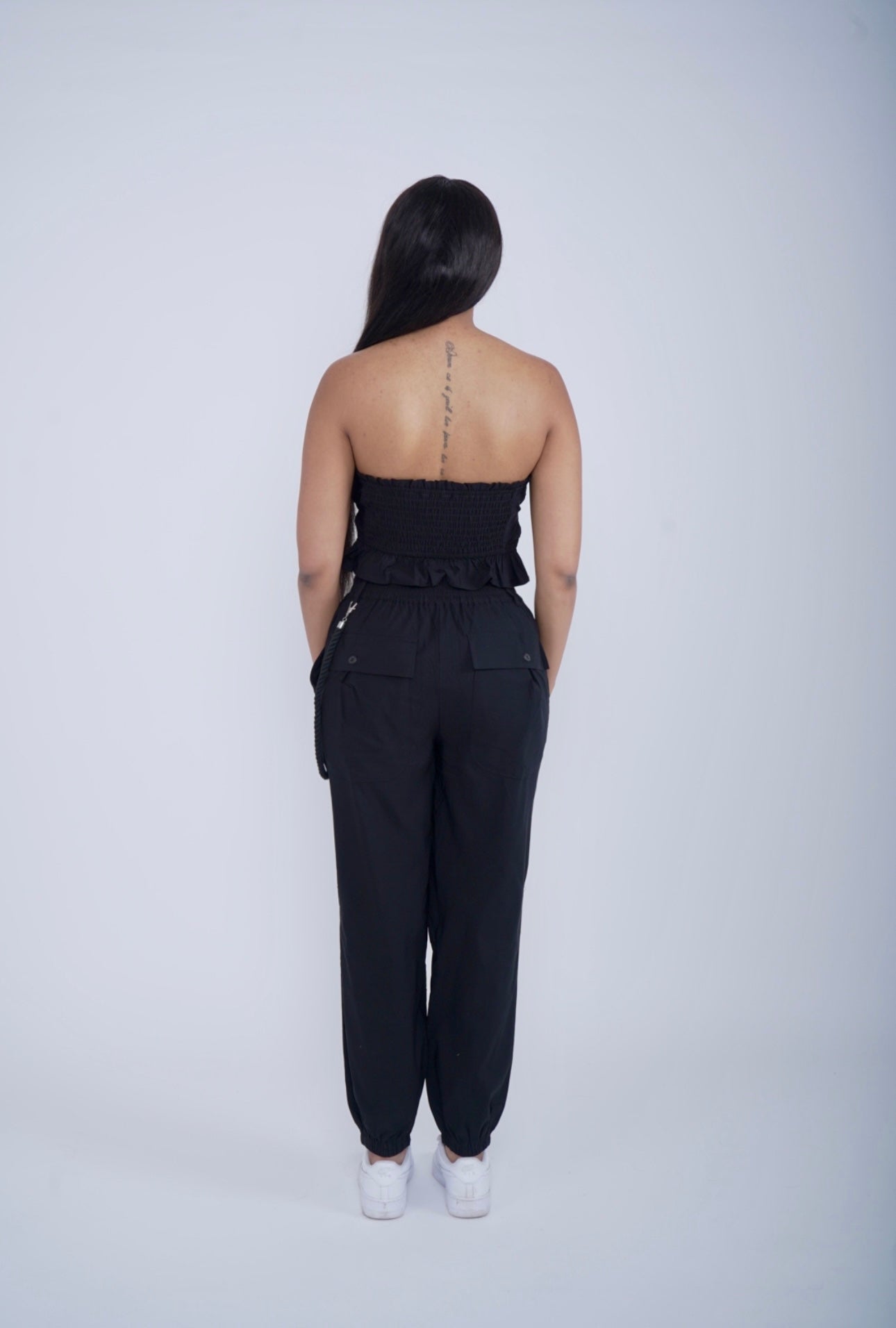 Chic and Comfortable Ruffle Tube Two-Piece Jogger Set