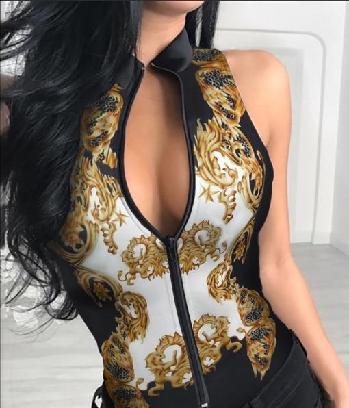 Slim Fit Zipper Corset Top