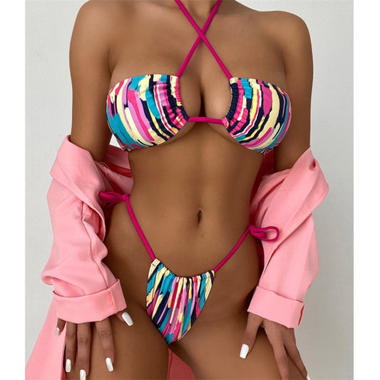 Nicki Color Stripe Bikini